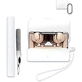 Case Cover for Moondrop Space Travel Earphone Bluetooth,Full Protective Soft Silicone Skin Case Cover Shock-Absorbing Protective Case with Keychain,Lanyard and Cleaning Pen,White