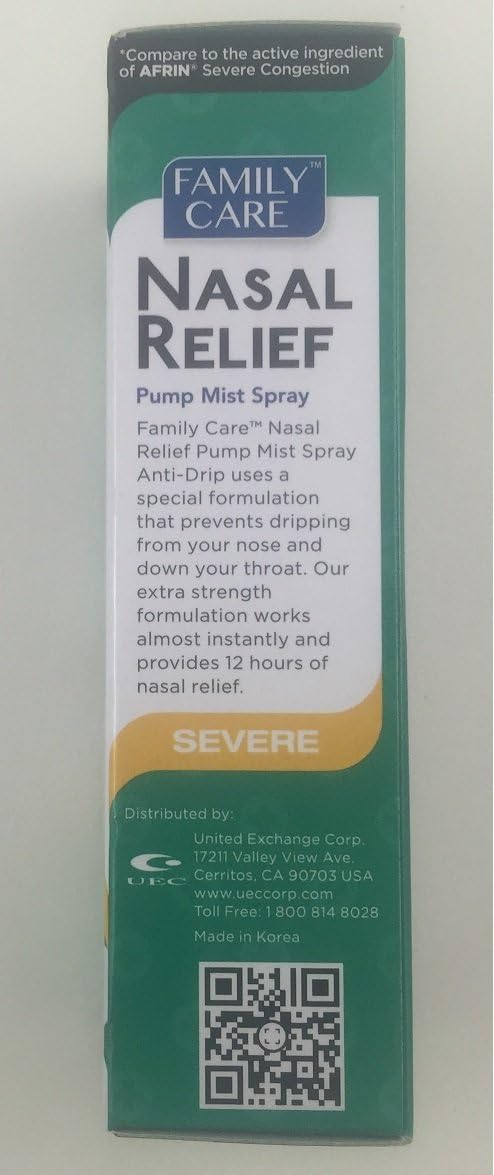 3 Pack - Family Care Nasal Relief Anti-drip Pump Mist - Oxymetazoline HCl: Health & Personal Care