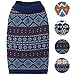 Blueberry Pet Fair Isle Style Yale Blue Snowflakes Pullover Dog Sweater, Back Length 16