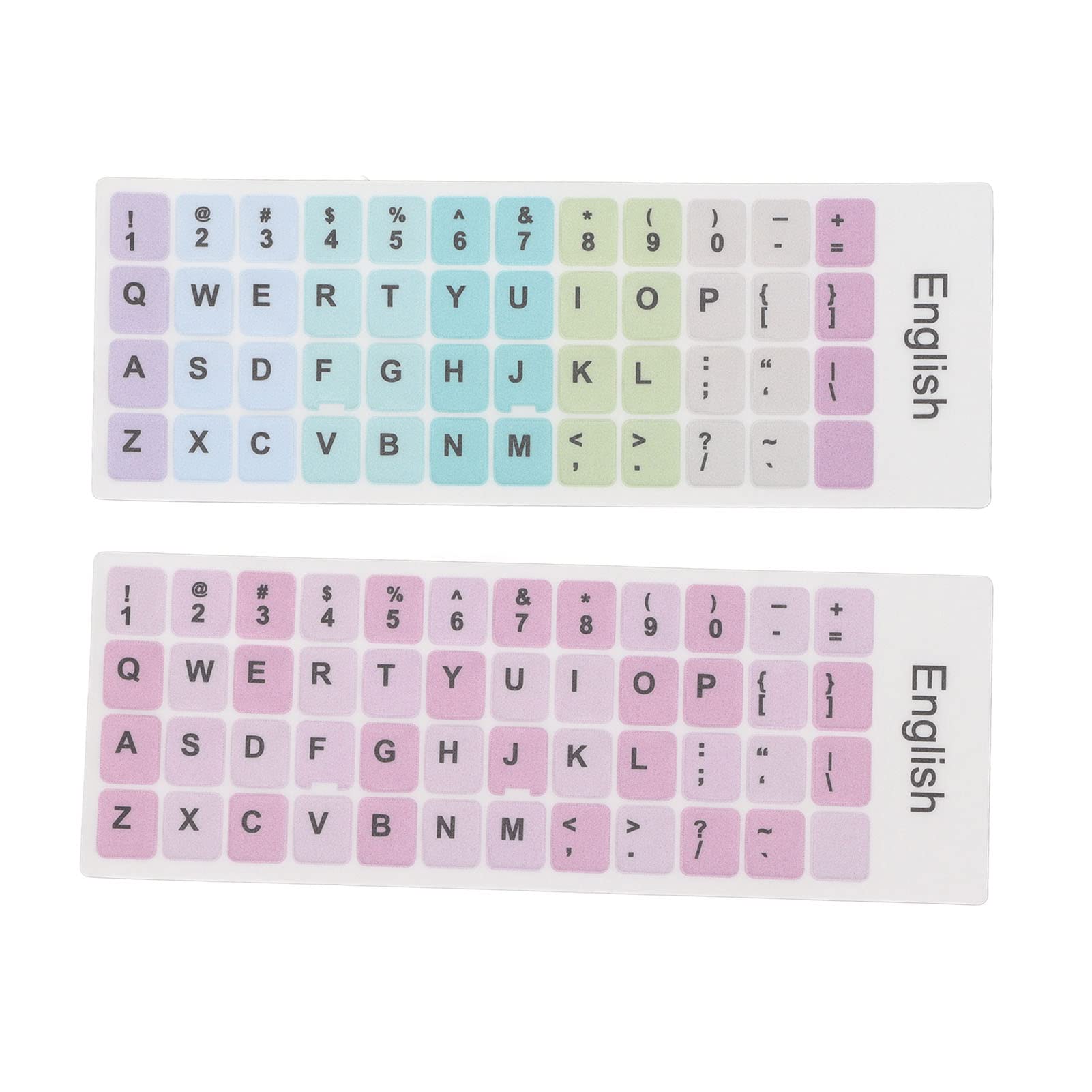 ASHATA 2Pcs Computer Keyboard Skins, Colorful English Keyboard Stickers for PC Computer Laptop Notebook Desktop (A)
