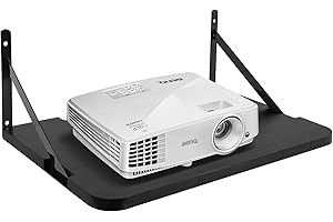 BEARUT Projector Shelf,16.2" x 11"(L*W),Projector Wall Mount Floating Shelf,Projector Rack Holder,Projector Mount,Router Shelf Modem Cable Box Shelf for Xbox Series PS5 PS4 Solid Wood Black-T