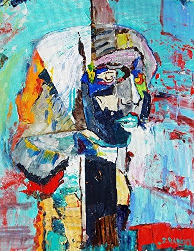 "Finding Myself" Original Painting, Haunting Portrait, Psychological Art, Original Painting with Texture and Multi-Colors