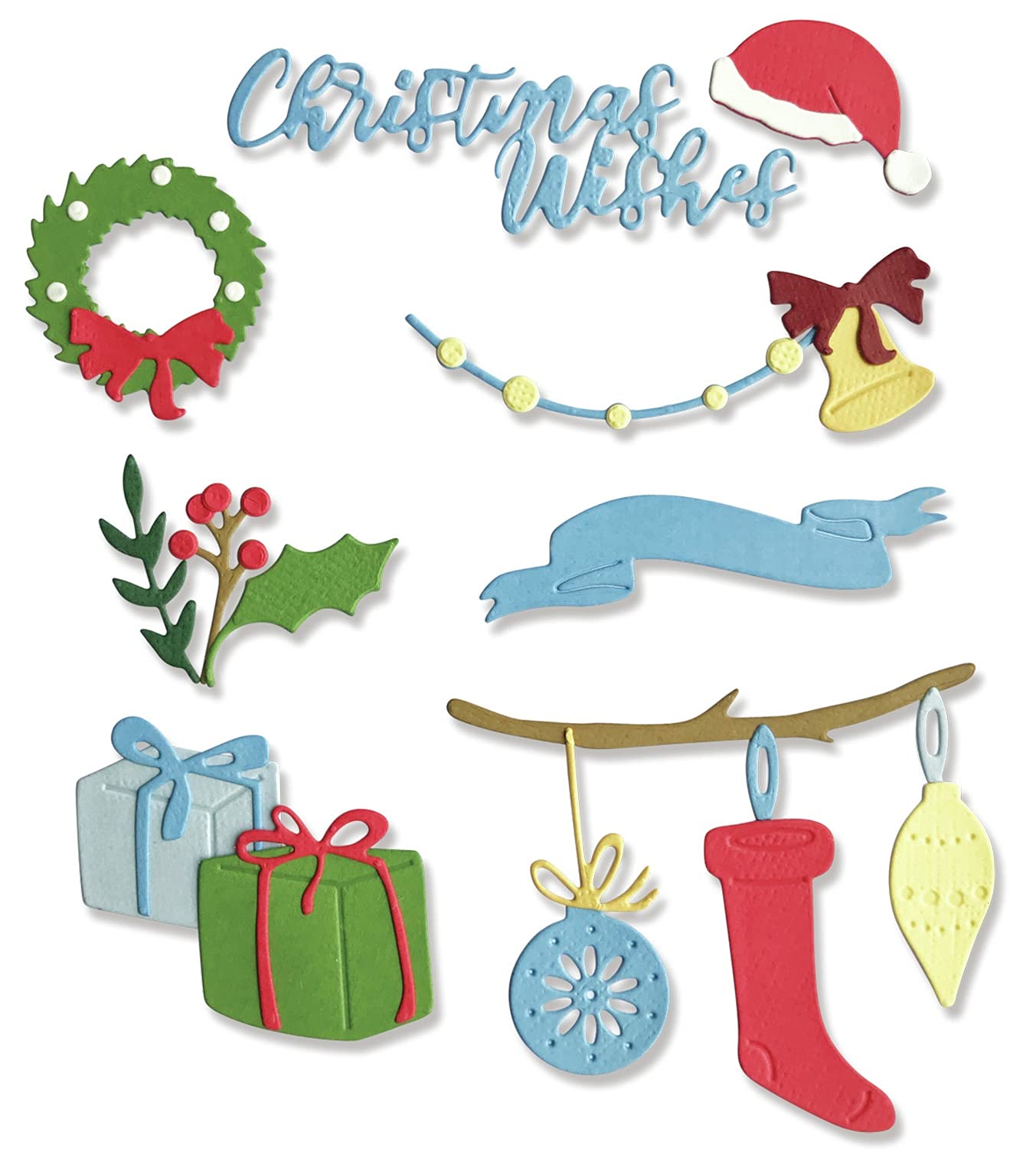 Sizzix Thinlits Die Set 20PK-Christmas Decorations, 664702, Multicolor, One Size