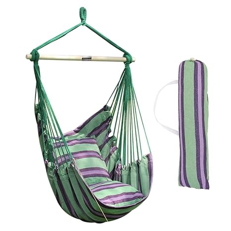 ANPI Hängematte Stuhl Seil Hängen Schaukel, Garten Hängende Seil Hängematte Stuhl Veranda Swing Sitz mit Zwei Kissen für Drin