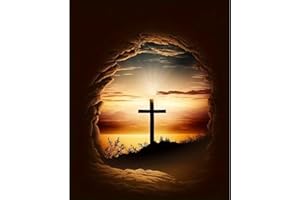 KTHOFCY 5D DIY Cross Sunset Scene Diamond Painting Kits for Adults, Religious CrossFull Drill Crystal Rhinestone Paintings Pi