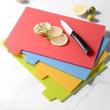 DDGAO Chopping Board Set Extra Thick Colour Coded with Holder 4 boards view 3