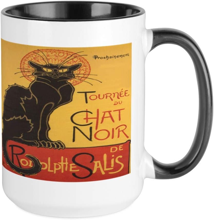 Amazon Com Cafepress Le Chat Noir Large Mug Coffee Mug Large 15 Oz White Coffee Cup Kitchen Dining