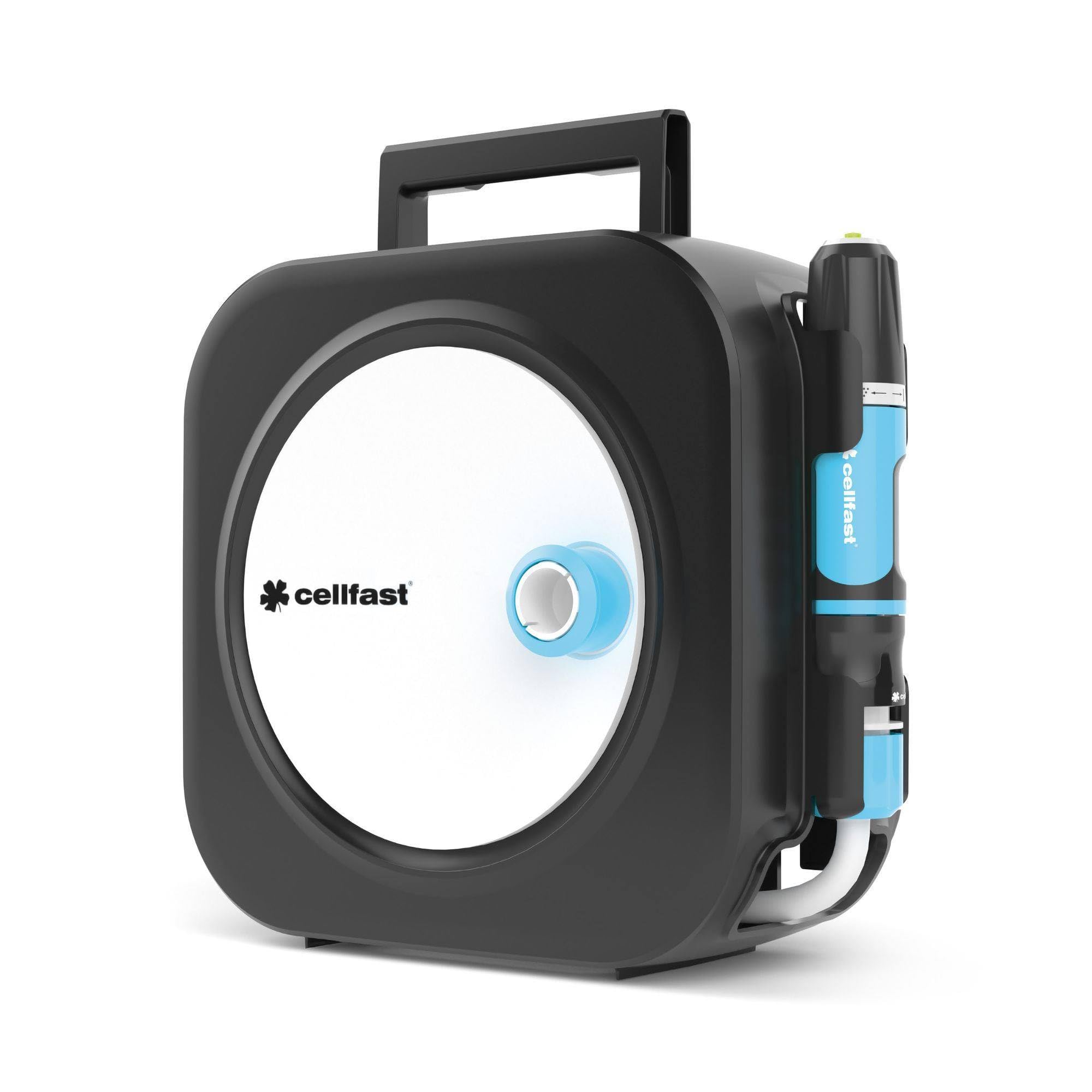 Cellfast Hose Reel ENERGO XS, Including Hose 3/8" 10m, Functional, Compact, Resistant, Connectors, Nozzles and Connection Set 2m, 55-400