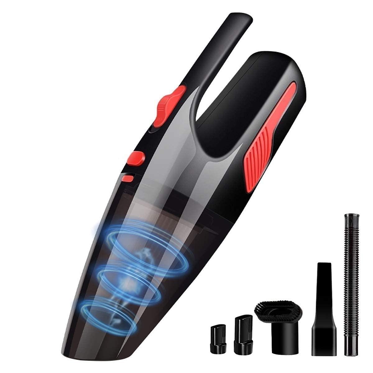 GZQNAN® Portable Handheld Car Vacuum Cleaner | Multipurpose Wet and Dry Car Vacuum Cleaner for Home and Car Cleaning (Black) (Black+Red)