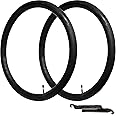 CALPALMY (2-Pack) Race 28" 700C Bike Tubes, 700 x 20-25c Road Bike Inner Tubes with 48mm Long Schrader Valve and Prseta Valve, Premium Butyl Rubber Inner Tube