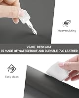 YSAGi Non-Slip Desk Pad 60x35 cm Waterproof PVC Leather Desk Protector view 5