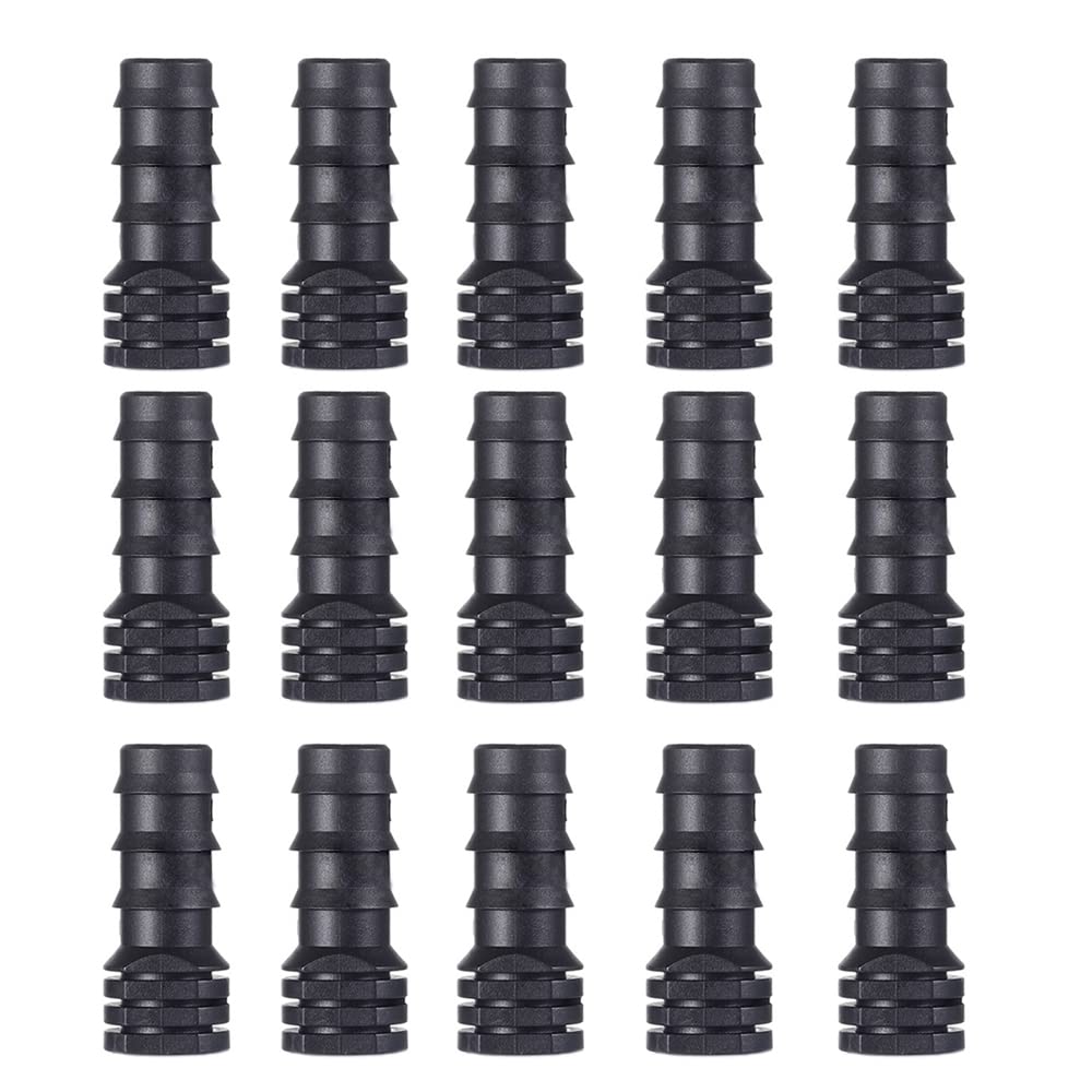 UCLEVER 50 Pieces 1/2 Inch Drip Irrigation Garden Soaker Hose End Stop Plug for 16mm/17mm .600” ID Drip Tubing Closure Goof Hole Plugs Irrigation Stopper