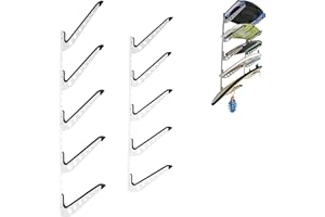 HIKULA 5 Board Surf Rack Wall Mount for Surfboard, Wakeboard, Snowboard Storage Adjustable Wall Hangers Boards Display