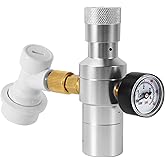 Upgrade Dual-Stage Mini CO2 Regulator, Portable 0-60PSI CO2 Quick Adapter | Mini Keg Growler Regulator, Beer Keg Charger Regulator, CO2 Dispenser with 3/8" Thread Adapter &amp; Ball Lock Disconnect