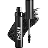 POISE Makeup HD Mascara Water-Resistant Formula | Extended Volume Fullness and Lash Definition Humidity and Smudge-Proof Eye Lashes Mascara, Black