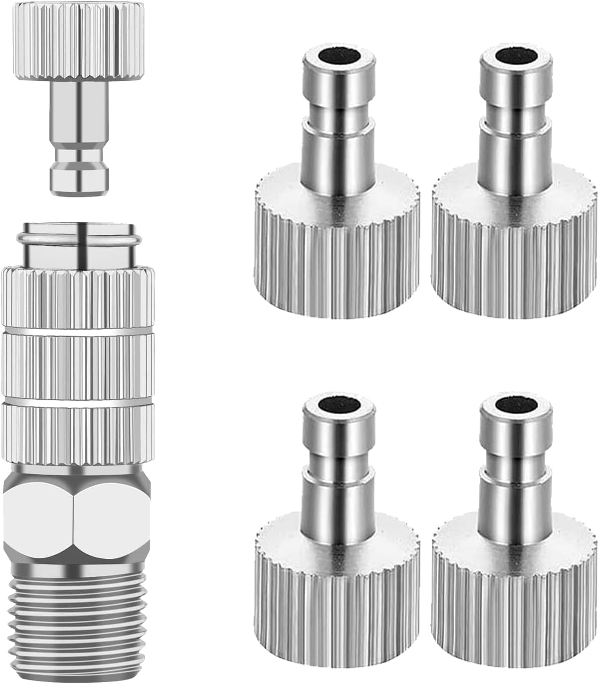 ABEST Airbrush Quick Disconnect Coupler Release Fitting Adapter with 5 Male Fitting, 1/8" M-F