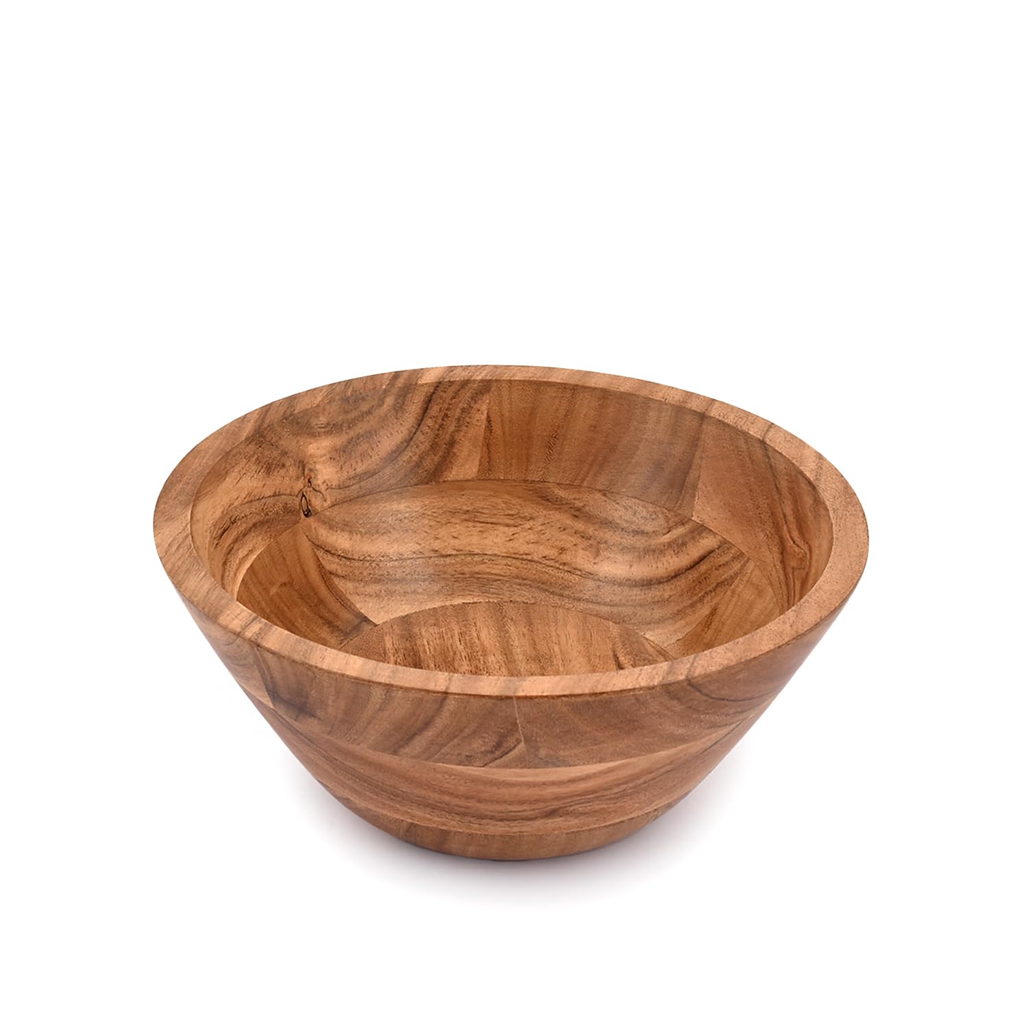 Samhita Acacia Wood Salad Bowl, Perfect for Salad, Vegetables Salad Bowl & Decorative Centerpiece Absolute Beautiful with Your Kitchen (22.86cm x 22.86cm x 10.16cm)
