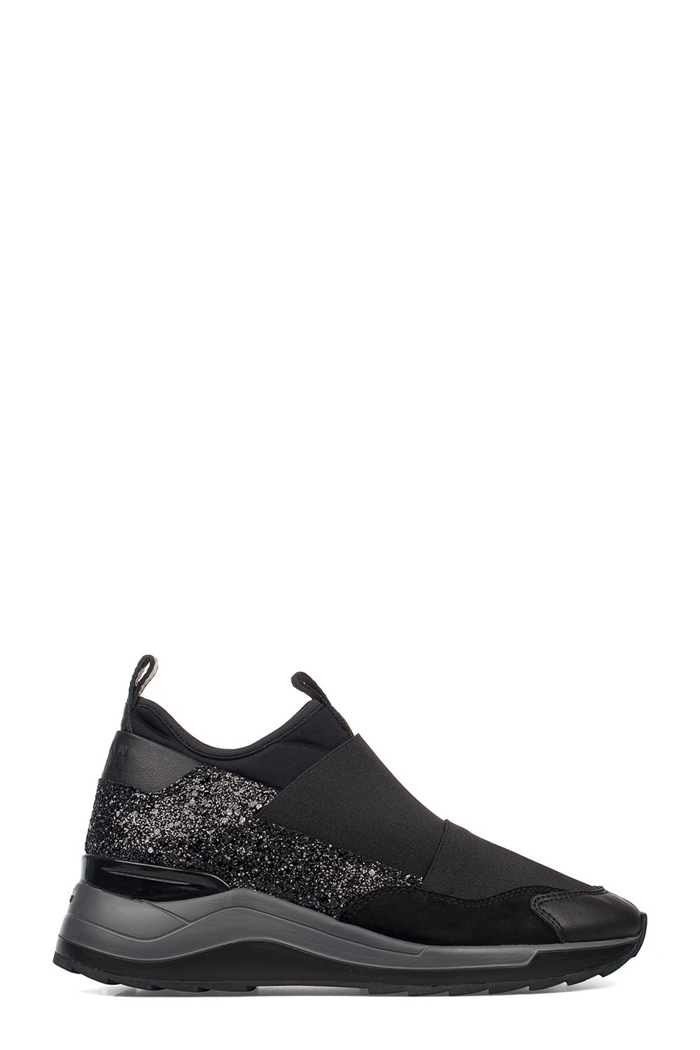 black sparkle slip on sneakers