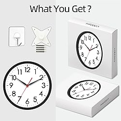 AKCISOT 12 Inch Wall Clock Silent Non-Ticking