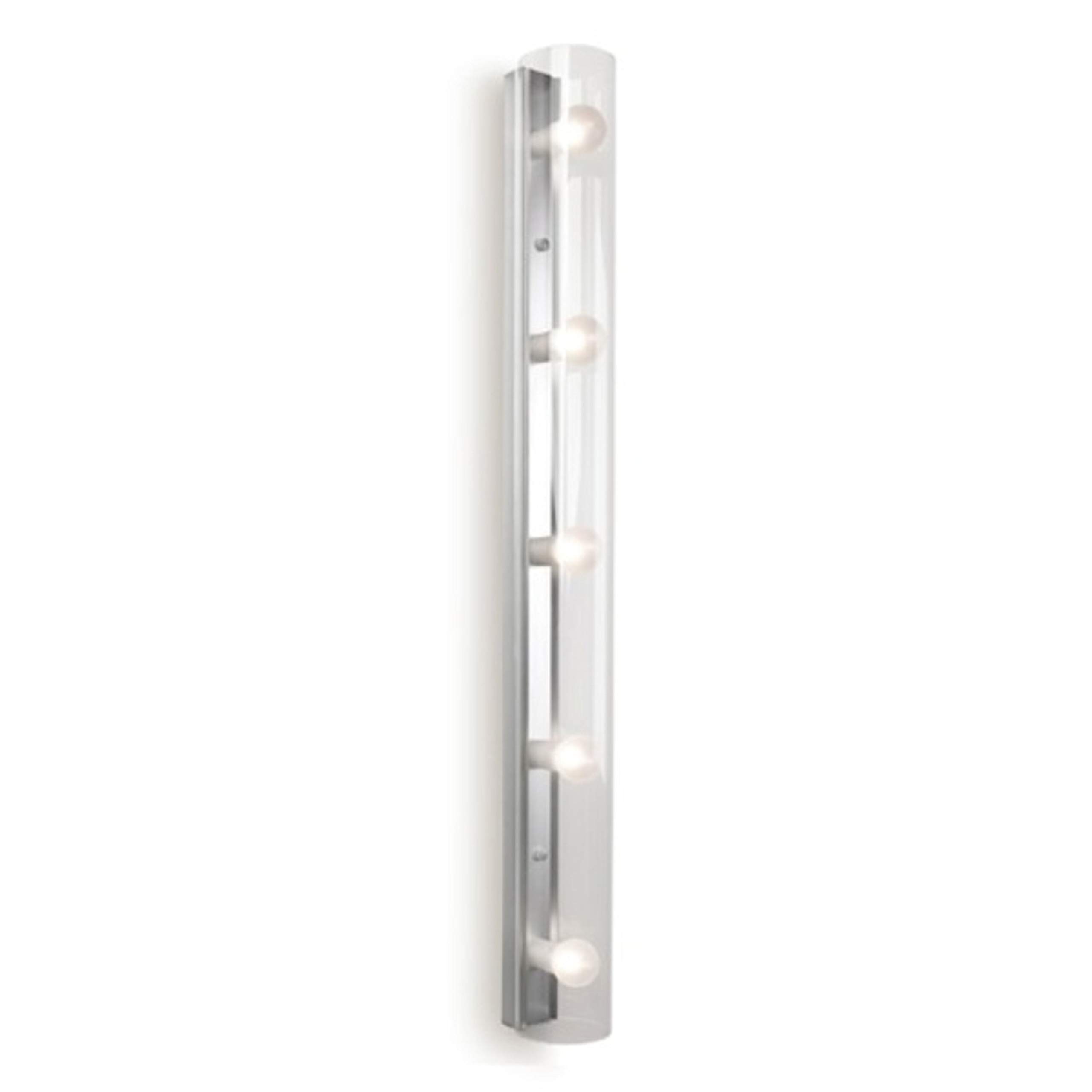 LEDs C4 La Creu Indoor Lighting Make Up Big Wall Light, Satin Aluminium with Transparent/Satinised Tempered Glasses