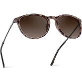 WearMe Pro Drew Women's Polarized Sunglasses, Retro Round Frame, UV400 | Shatter-Resistant Lenses, Glare-Free Clarity, Everyday Confidence and Style, Includes Microfiber Pouch for Cleaning/Storage