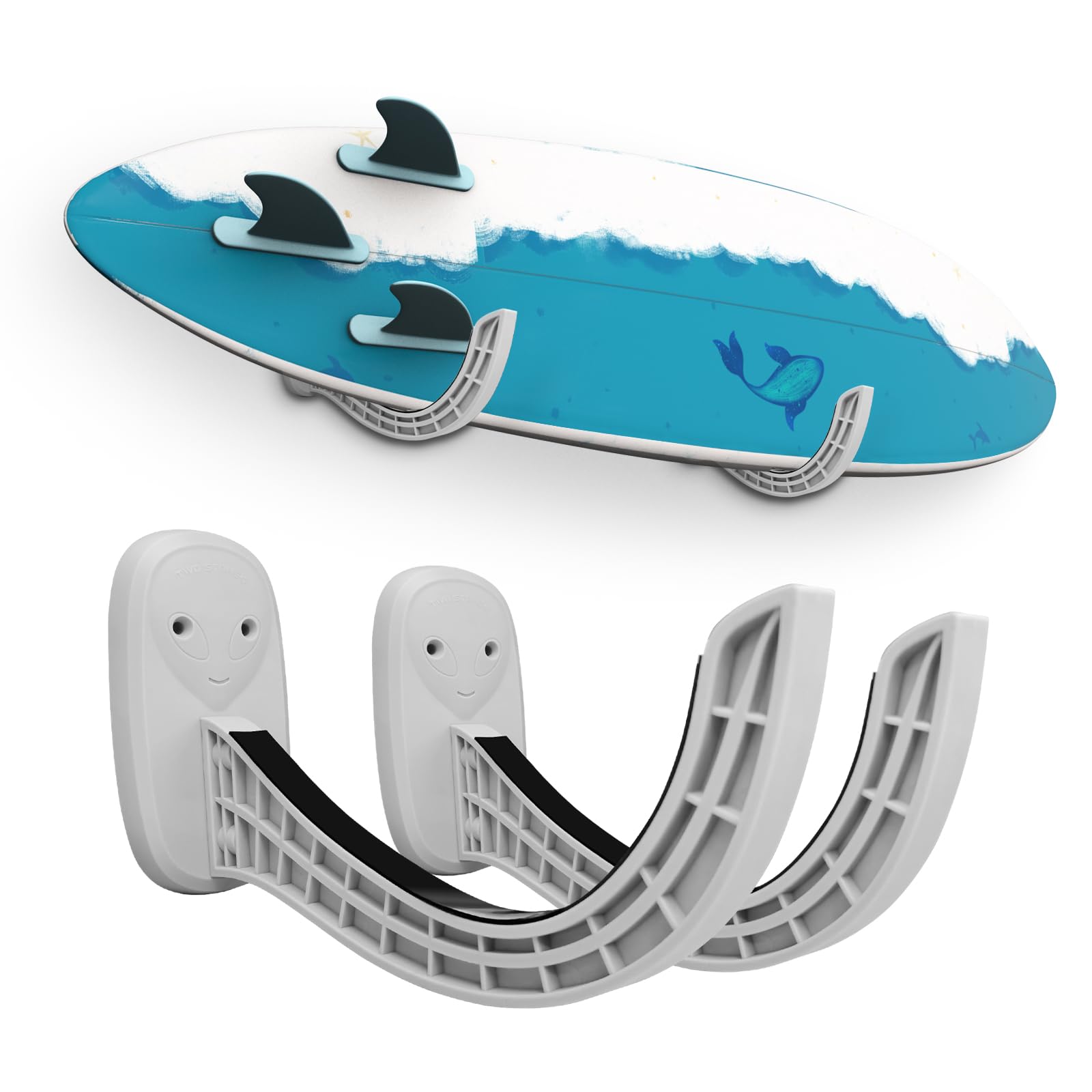 TWO STONES Surfboard & Paddle Board Wall Mount Grey