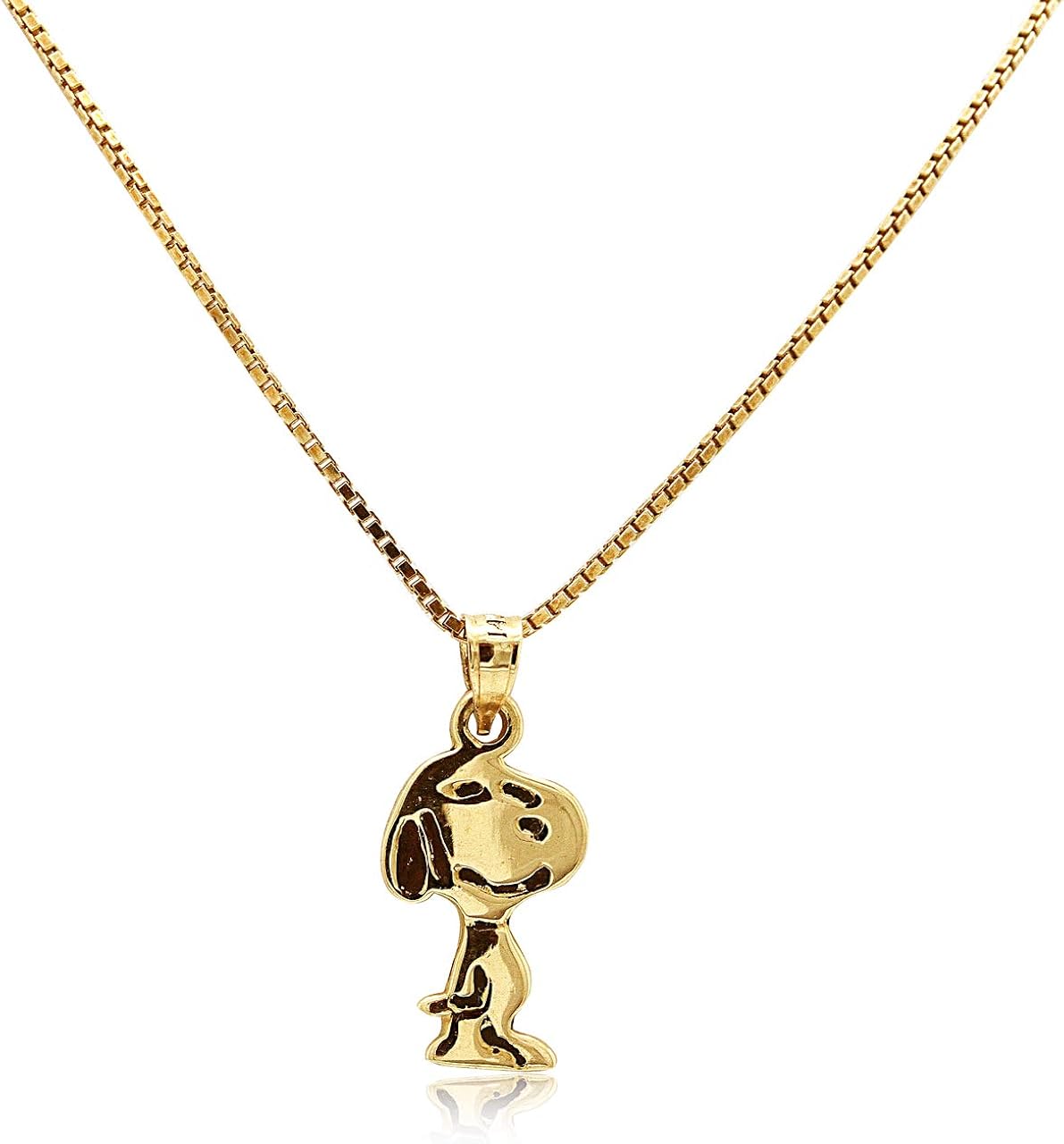 snoopy necklace gold