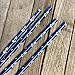 Anchor Nautical Themed Paper Straws - Navy Blue White - 7.75 Inches - 100 Pack - Outside the Box Papers Brand