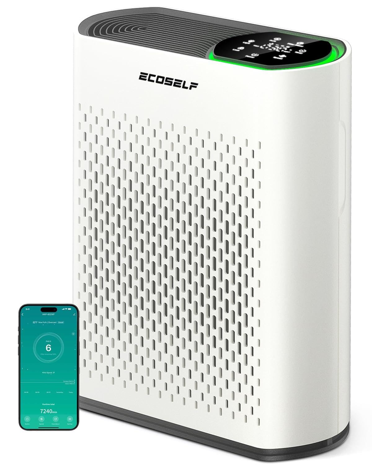 Photo 1 of Powerful Air Purifiers for Home Large Room Up to 1400 Ft² with Smart WiFi Air Quality Monitor Sleep Mode, Air Purifier for Bedroom Office Living Room for Pets, Dust Smoke PoIIen Dander Smell HAP602WF
