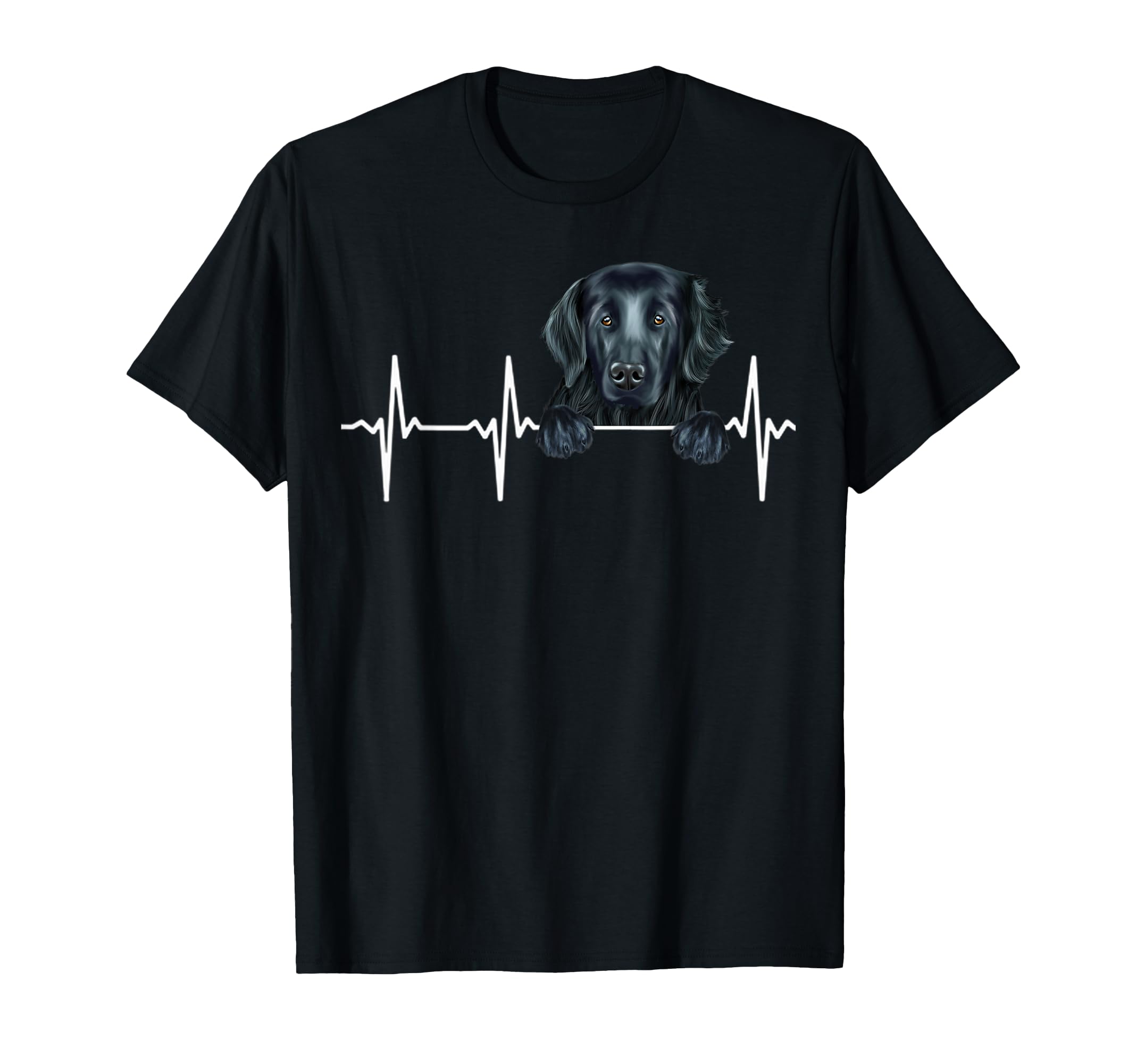 Funny Dog Heartbeat For Flat-Coated Retriever Lovers T-Shirt