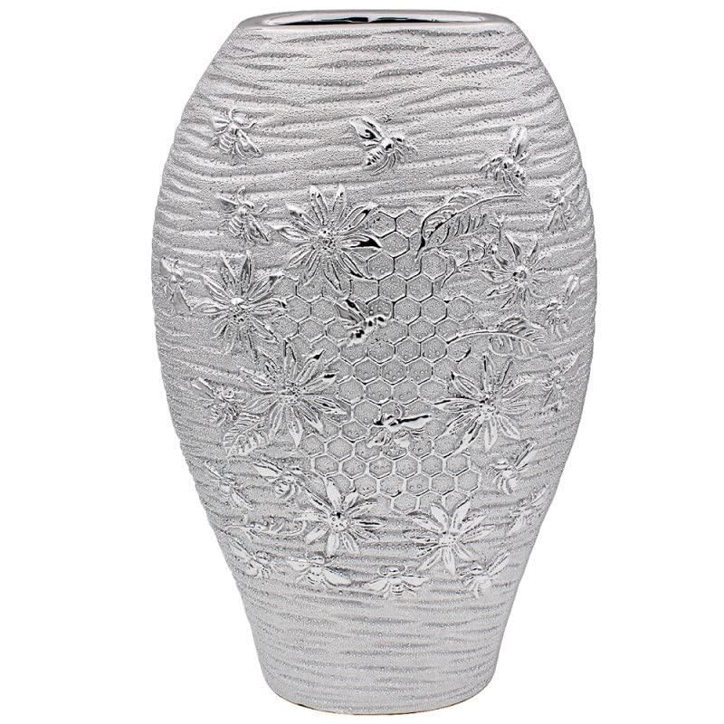 lesser and pavey LP47351 Vase | Large Silver Art Bees | 1 Piece-20x11x32 cm Accessory, Multicolor
