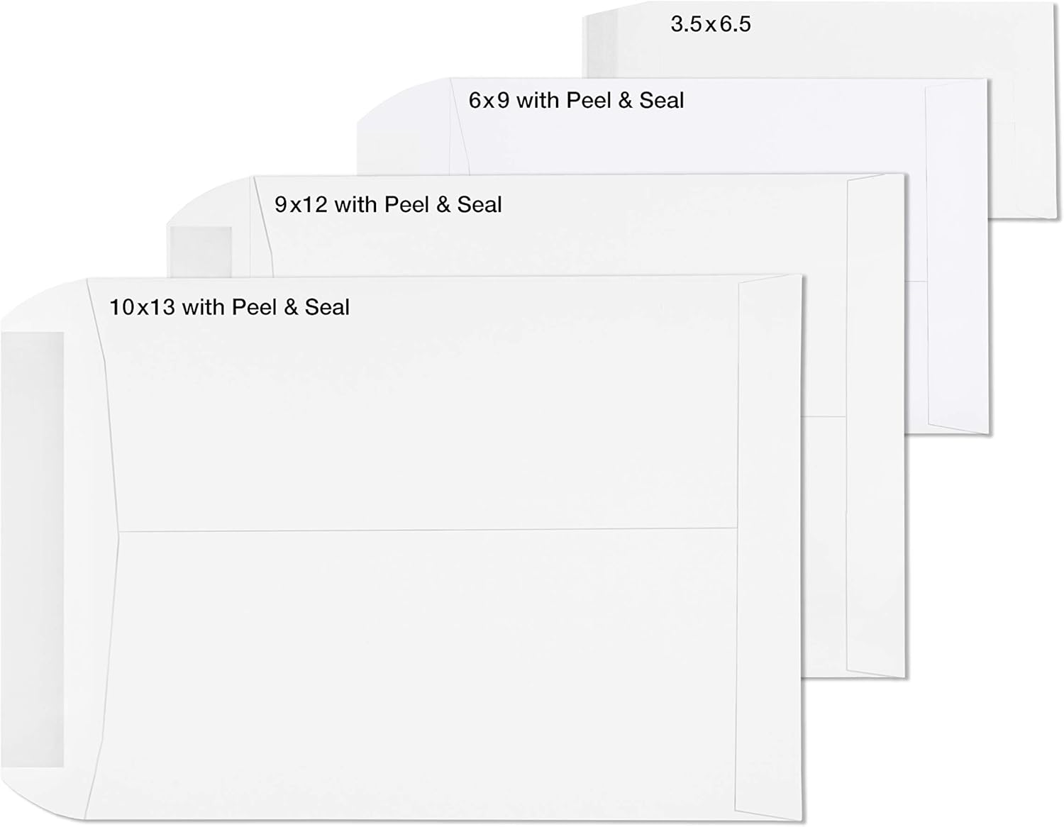 EnDoc 10x13 Open End Self Seal Envelopes - Bright White 28lb Heavyweight Paper 10 x 13 Inches Envelope for Home, Mailing Documents, Office, Business, Legal or School - 35 Pack : Office Products