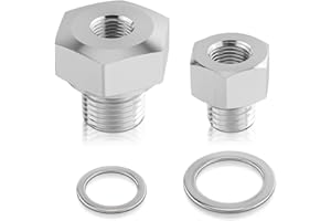 Carbhub 2Pcs M12 M16 Oil Pressure Coolant Temp Gauge Fitting Adapter Fit for LS1 4.8 5.3 6.0 Swap