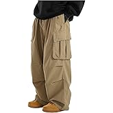 ZAFUL Men's Baggy Cargo Pants Casual Drawstring Loose Fit Hip Hop Pants Flap Pockets Trousers for Streetwear