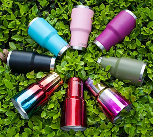 DYNAMIC SE Tumbler Double Wall Stainless Steel Vacuum Insulated Travel Mug with Splash-Proof Lid Metal Straw and Brush (Flamingo, 30oz)