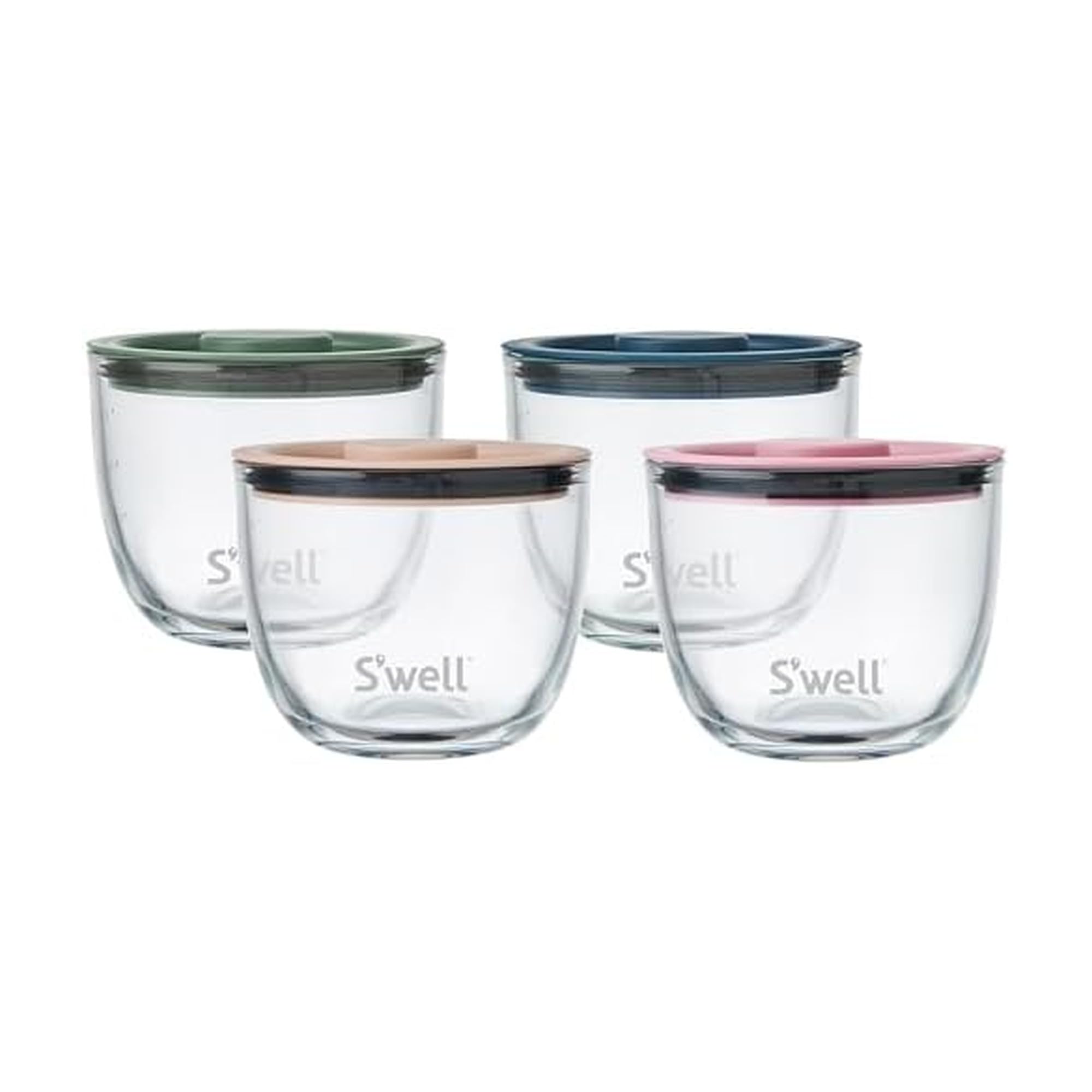 Photo 1 of S'well 12oz Glass Prep Bowl Set of 4 For Easy Meal Prep, Vintage Pastels, Made From Durable Tempered Glass, Nests Inside 21.5oz