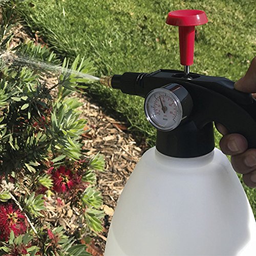 EasyGo Spray Bottle 1 Liter (34 Ounces) Hand Pump Pressure Sprayer W/Pressure Gauge – Mister Setting - Great for Gardening, Fertilizing, Cleaning & General Use Spraying Water - Chemicals - Pesticides