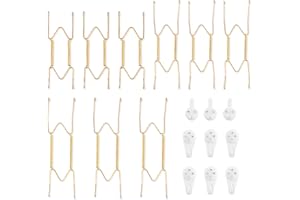 Bilillo 9 Pcs Plate Hangers for The Wall, 6/8/10 Inch Invisible Decorative Wire Plate Holders, Plate Hangers for Display Vari