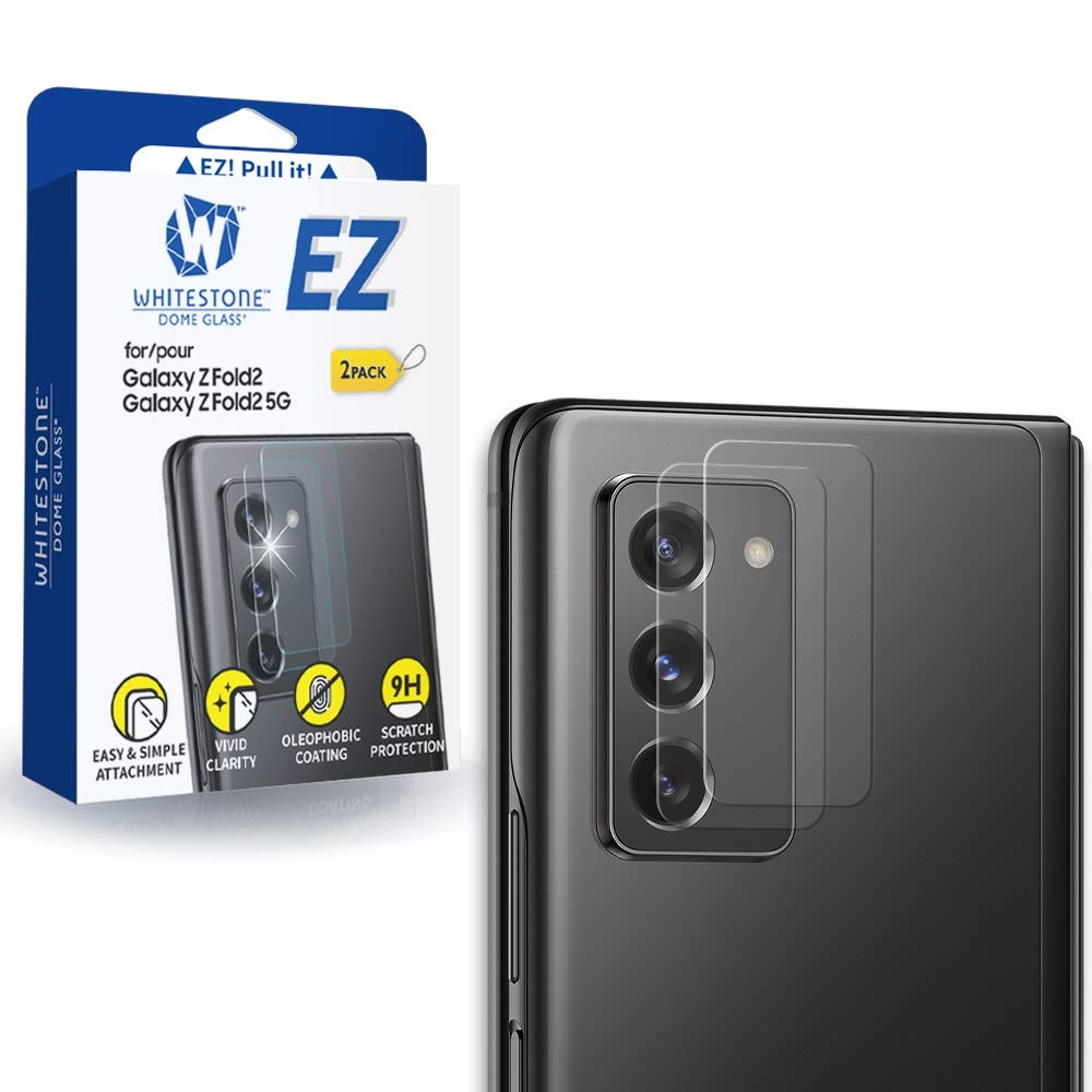 DOME GLASS EZ Samsung Galaxy Z Fold 2 Camera Protector by Whitestone [One Touch installation] Scratch-resistant Camera lens protector for Clear view - Two Pack