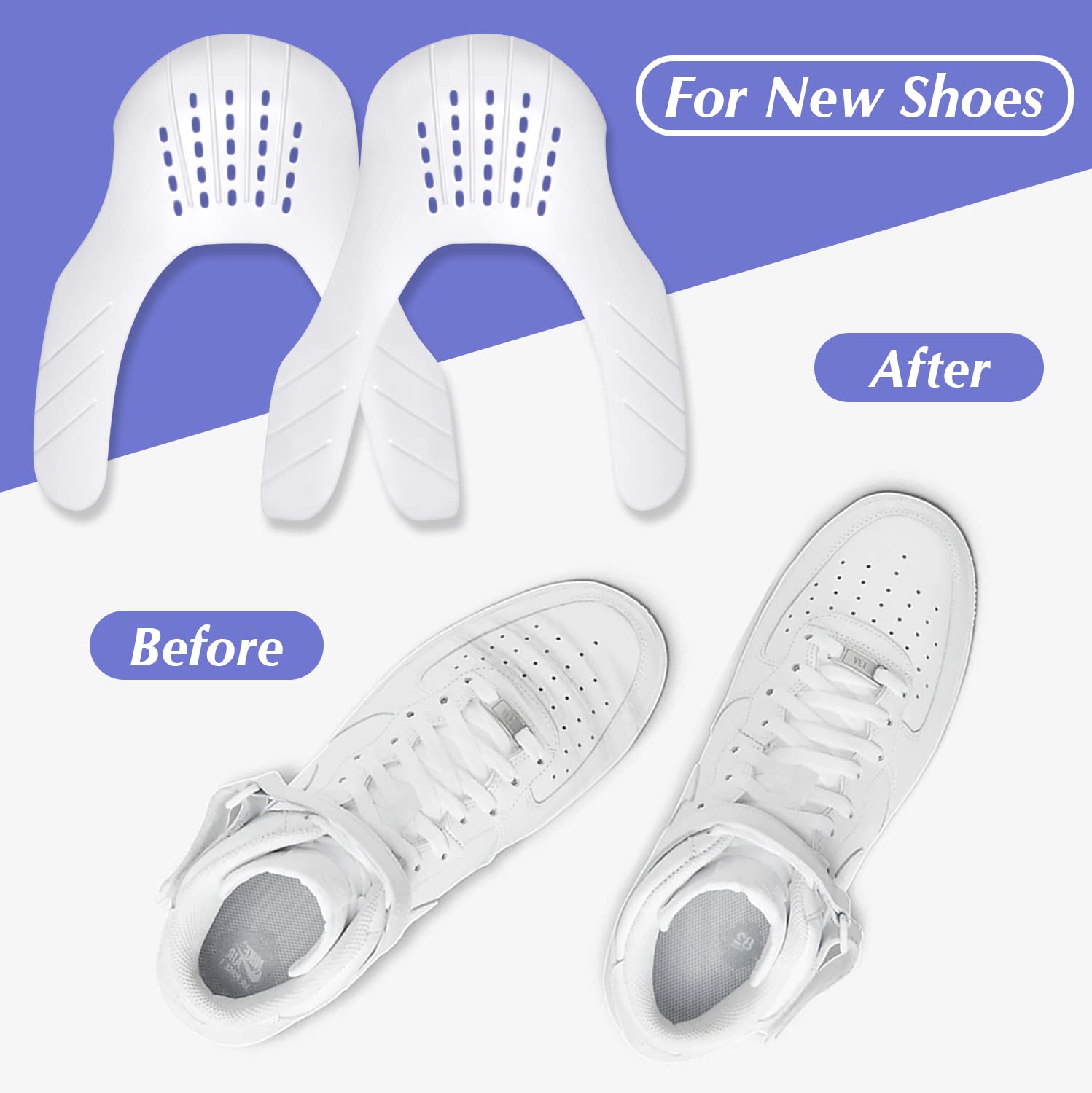 GORYGOLD Crease Protector for Sneaker Shoes, Anti Crease Shoe Guard for Jordans, Air Force 1, Size for Men Women Youth Kids