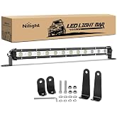 Nilight Single Row LED Light Bar Ultra-Slim Flood Light Bar 13 Inch 36W Fog Driving Work Roof Bumper Lighting for Offroad 4x4 Trucks Polaris RZR SUV ATV UTV