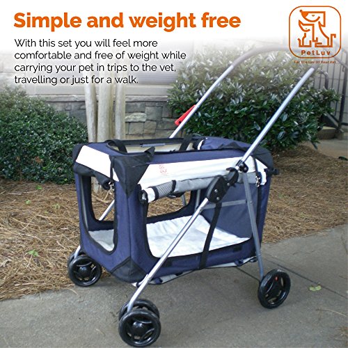 PetLuv "Happy Pet" Premium AllinOne Pet Stroller On Wheels Featuring