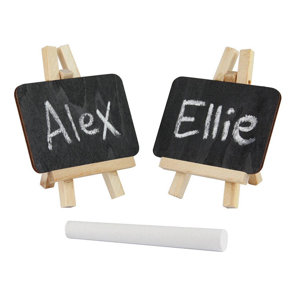 eBuyGB Mini Easel Chalk/Black Board, Wood, Black, Pack of 16