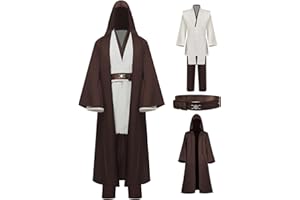 Wecos Tunic Hooded Robe Knight Costume Outfits Halloween Cosplay Costume for Mens Three Versions