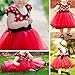 IBTOM CASTLE Toddlers Girls' Polka Dots Christmas Birthday Princess Leotard Costume Tutu Dress Up Bows Ears Headband Red+ 3D Ears 4-5 Years