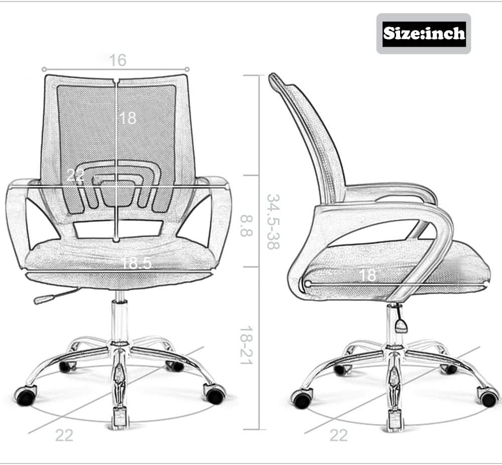 Office Chair Ergonomic Desk Chair Mesh Computer Chair Lumbar Support Modern Executive Adjustable Stool Rolling Swivel Chair for Back Pain, Black: Furniture & Decor