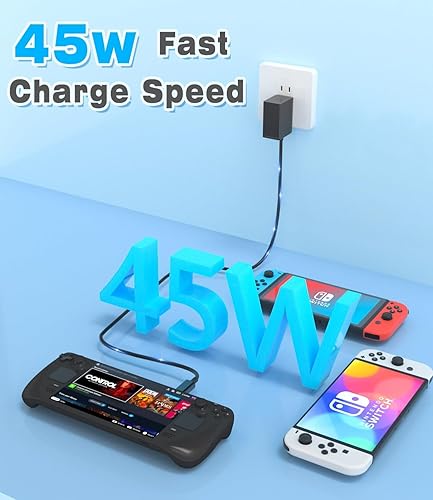 Charger for Nintendo Switch, 45W AC Adapter Power for Switch, Compatible  with Switch Lite/OLED/Steam Deck, Swi