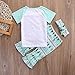 Kids Little Girl Big Dreams Short Sleeve T-Shirt and Arrows Capri Ruffle Pants Outfit (80(1-2Y), Green)