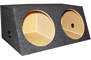 Q Power QSMBASS12 Dual 12" Inch Sealed Angled Subwoofer Sub Box Speaker Enclosure