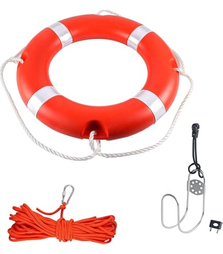 Corde De Sauvetage Flottante 30m Orange - Cordage Sauveteur Réfléchissant Avec Anneau Et Bracelet Pour Bateau, Plage, Camping